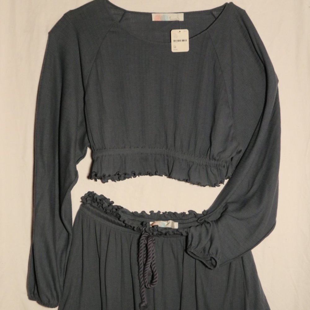 Free People  Blue gauze summer  set